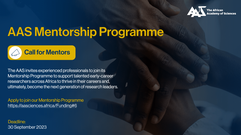 AAS mentorship programme banner, applications deadline Friday 30 September, applications on the AAS programme portal